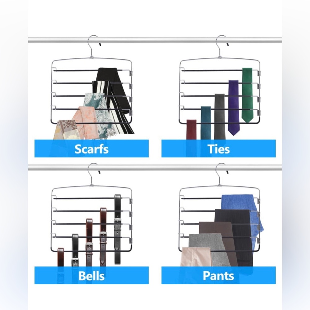 5 Tier Closet and Storage Clothes Hanger, Hanger Space Saving with Swing arm